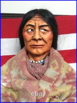 Rare! Vintage Huge Skookum Indian Store Display Figure 33 Inches Tall