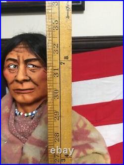Rare! Vintage Huge Skookum Indian Store Display Figure 33 Inches Tall