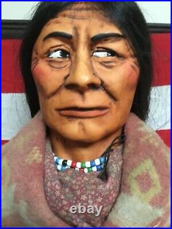 Rare! Vintage Huge Skookum Indian Store Display Figure 33 Inches Tall