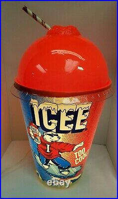 Rare Vintage ICEE Slushie Light Lamp Display Cup Polar Bear Red Top 25