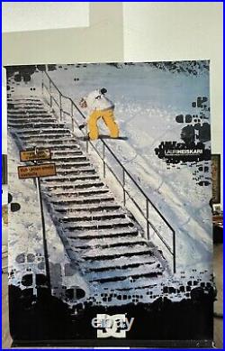 Rare Vintage Large DC Shoe Snowboarding Vinyl Ad Banner Store Display 60 x 84