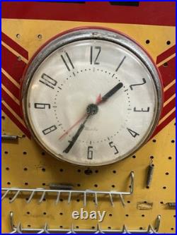 Rare Vintage Milton Store Display Clock Masonite Gas Oil Advertising Board