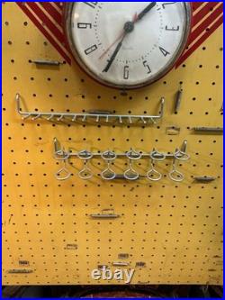 Rare Vintage Milton Store Display Clock Masonite Gas Oil Advertising Board