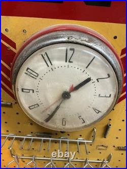 Rare Vintage Milton Store Display Clock Masonite Gas Oil Advertising Board