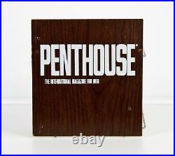 Rare Vintage Penthouse Magazine Wood & Metal Wall Mount Store Display Rack