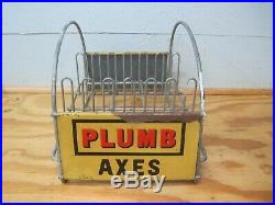 Rare Vintage Plumb Axes Store Counter Top Display 2 Sided Original Advertising