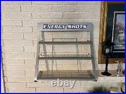 Rare Vintage Red Bull Energy Shots Stylized Store Display Wire can Rack Steel