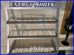 Rare Vintage Red Bull Energy Shots Stylized Store Display Wire can Rack Steel