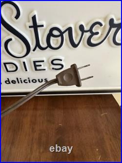 Rare Vintage Russell Stover Candies Double Sided Lighted Store Display Sign KCMO