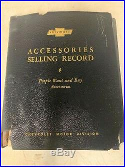 Rare Vintage Salesman Chevy Accessories Selling Record Dealer Book Collection