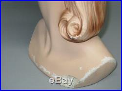 Rare Vintage Store Display Chalk Or Plaster Lady Head Mannequin