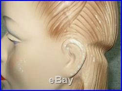 Rare Vintage Store Display Chalk Or Plaster Lady Head Mannequin