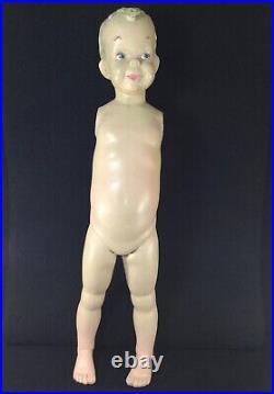 Rare Vintage Store Display Composite Boy Child Mannequin 1940's-50's No Arms. 1