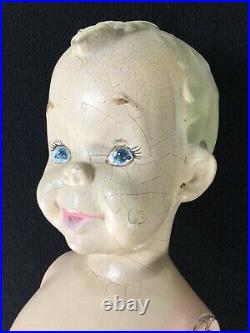 Rare Vintage Store Display Composite Boy Child Mannequin 1940's-50's No Arms. 1