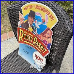 Rare Vintage Who Framed Roger Rabbit Store Display Standee Counter Sign VHS 1989