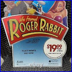 Rare Vintage Who Framed Roger Rabbit Store Display Standee Counter Sign VHS 1989