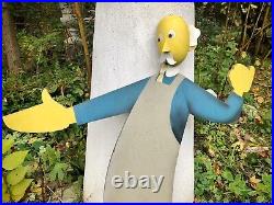 Rare Vintage Wooden Cutout Esky Esquire Man Advertising Window Store Display