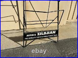 Rare Vintage Zildjian Cymbal store display rack holder stand sign metal 5ft tall