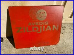 Rare Vintage Zildjian Cymbal store display rack holder stand sign metal 5ft tall