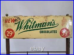 Rare Whitman's Chocolates Metal Sign Display Wire Rack Robert Holley Co