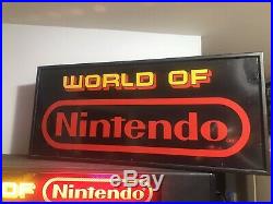 Rare World Of Nintendo Fiber Optic Store Sign Display Nes M36
