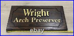 Rare Wright Arch Preserver Shoe Store Retail Display Wooden Sign