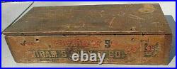 Rare graphic wood country store display box advertising Hiram Sibley Seeds