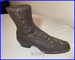 Rare large antique life size cast iron store display ladies shoe sneaker statue