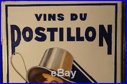 Rare plaque émaillée tles vins du postillon double face aes strasbourg