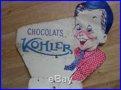 Rare présentoir CHOCOLATS KOLHER pub chocolate schokolade tôle non émaillée