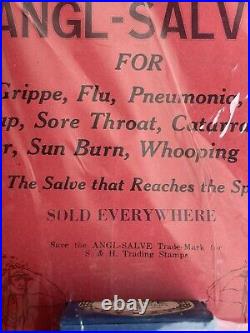 Rare-vintage 1940's Angl Salve Medicine Store Display Advertising -wv -indian