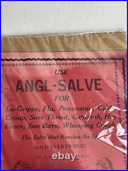 Rare-vintage 1940's Angl Salve Medicine Store Display Advertising -wv -indian