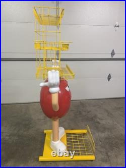 Red M&M Candy RARE Vintage 3 Rack NICE Standing Store Display 5 Feet Tall 40lb