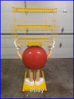 Red M&M Candy RARE Vintage 3 Rack NICE Standing Store Display 5 Feet Tall 40lb