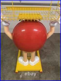 Red M&M Candy RARE Vintage 3 Rack NICE Standing Store Display 5 Feet Tall 40lb