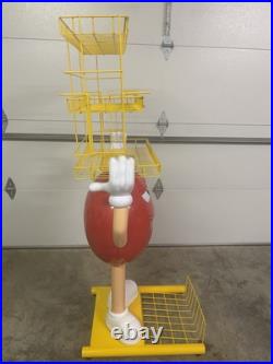 Red M&M Candy RARE Vintage 3 Rack NICE Standing Store Display 5 Feet Tall 40lb