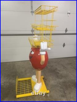 Red M&M Candy RARE Vintage 3 Rack NICE Standing Store Display 5 Feet Tall 40lb