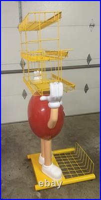 Red M&M Candy RARE Vintage 3 Rack NICE Standing Store Display 5 Feet Tall 40lb