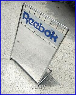 Reebok Authentic Dealer Rare Vintage 1990s Metal Shoe Mirror Display Ad Prop