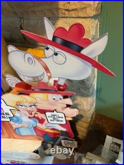 Rocky Bullwinkle advertising VHS store display RARE LARGE item