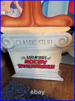 Rocky Bullwinkle advertising VHS store display RARE LARGE item