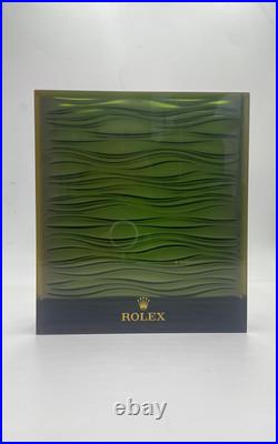 Rolex Store Acrylic Green Waves Display 9x8 In Rare Great Condition