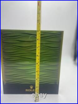 Rolex Store Acrylic Green Waves Display 9x8 In Rare Great Condition