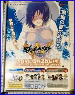 SENRAN KAGURA Estival Versus PS Vita PS4 Store Promo Poster Display 2014 RARE