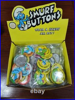 SMURFS Buttons Peyo Wallace Berrie & Company Store Display Of 90 1983 Rare J41