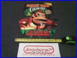 SNES Super Nintendo DONKEY KONG COUNTRY Store Display Sign Cardboard Promo RARE