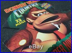 SNES Super Nintendo DONKEY KONG COUNTRY Store Display Sign Cardboard Promo RARE