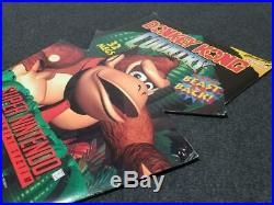 SNES Super Nintendo DONKEY KONG COUNTRY Store Display Sign Cardboard Promo RARE