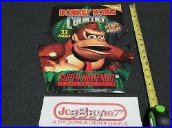 SNES Super Nintendo DONKEY KONG COUNTRY Store Display Sign Promo RARE