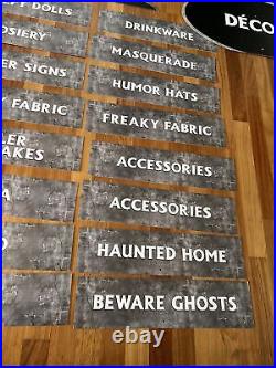 SPIRIT HALLOWEEN Store Exclusive Display Endcap Signs HUGE LOT Of 28 RARE